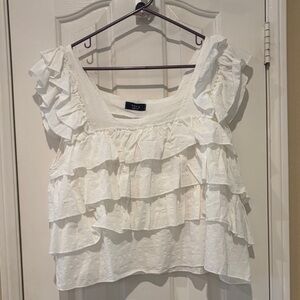 Vici Ivory Ruffle Crop Top